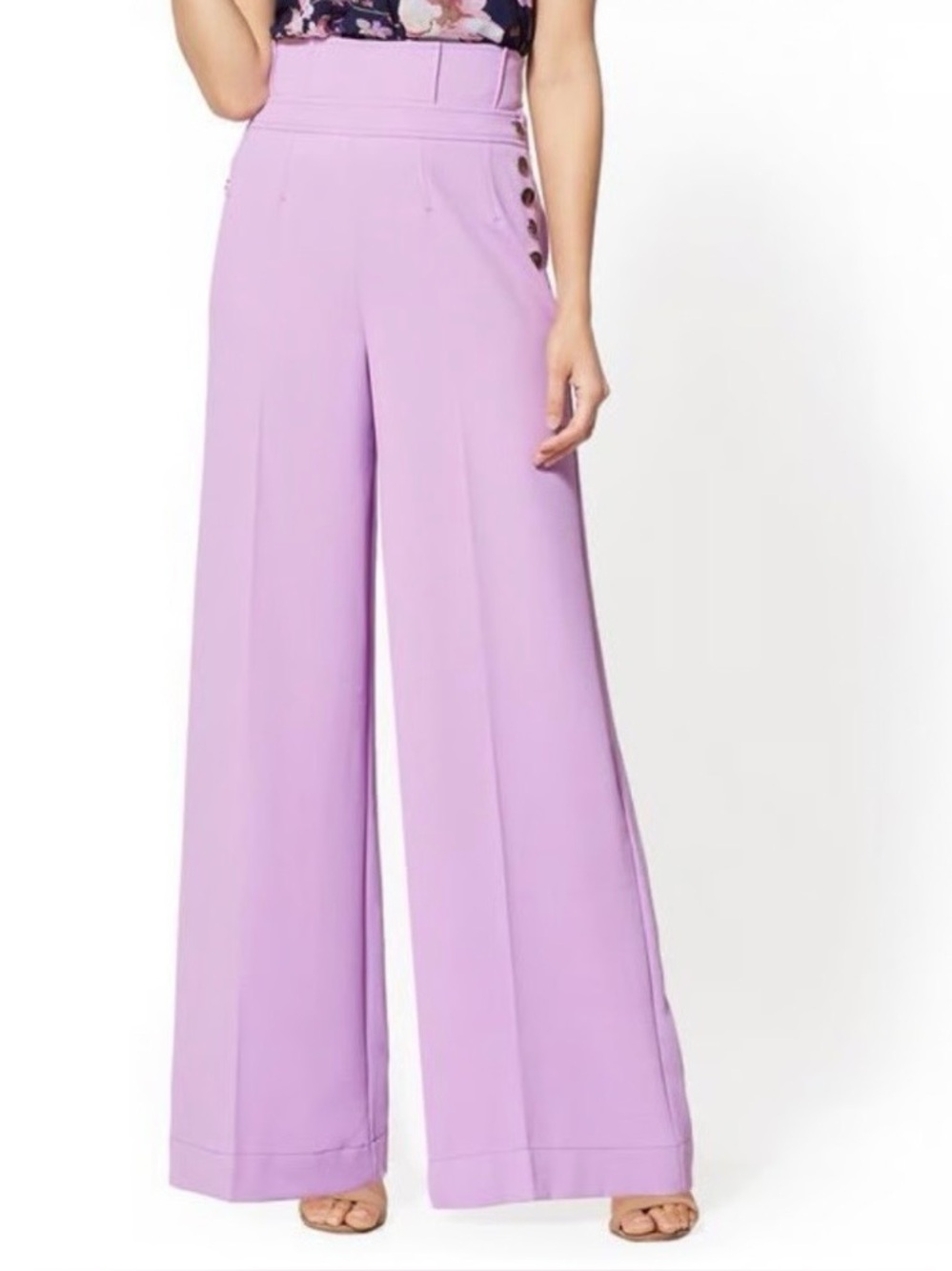 New York & Company Lavender Wide Leg Pants